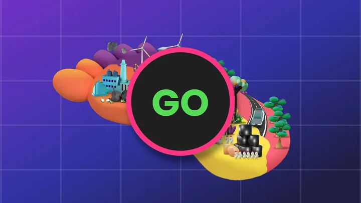 Een grote voetafdruk met GO erop